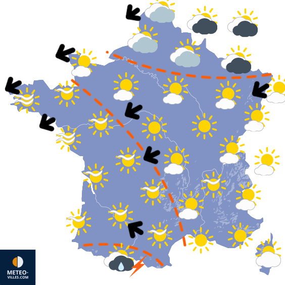 La chaleur du sud-ouest remontera vers le nord