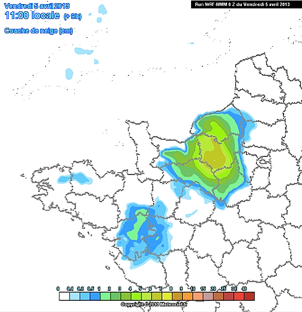 Image d'illustration pour 05/04/2013 - bilan de la neige en Normandie, Pays de la Loire  