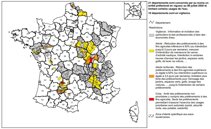 Image d'illustration pour Point complet sur le risque de sécheresse pour la suite de l'été