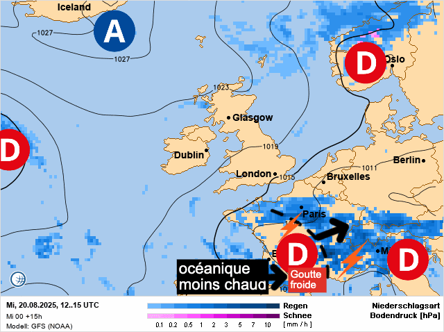 Carte de prévisions d'europe du Mercredi 20 août 2025