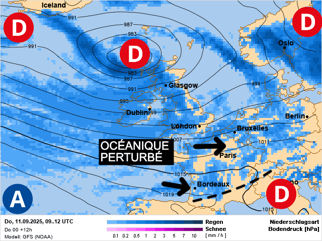 Carte de prévisions d'europe du Jeudi 11 septembre 2025