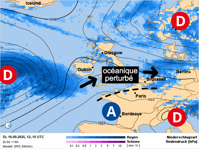 Carte de prévisions d'europe du Mardi 16 septembre 2025