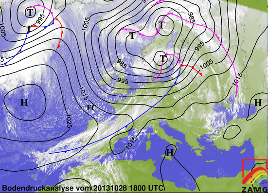Image d'illustration pour Passage de la tempête Christian sur le Nord de l'Europe le 28 octobre 2013