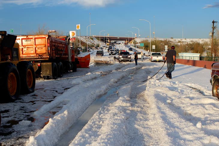 Image d'illustration pour Orage de grêle impressionnant à Santa Rosa (Nouveau Mexique)